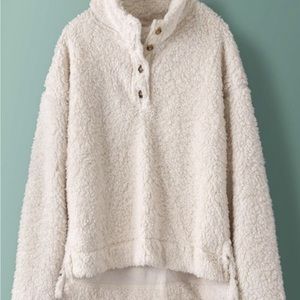 Brand new 3/4 button Sherpa pullover